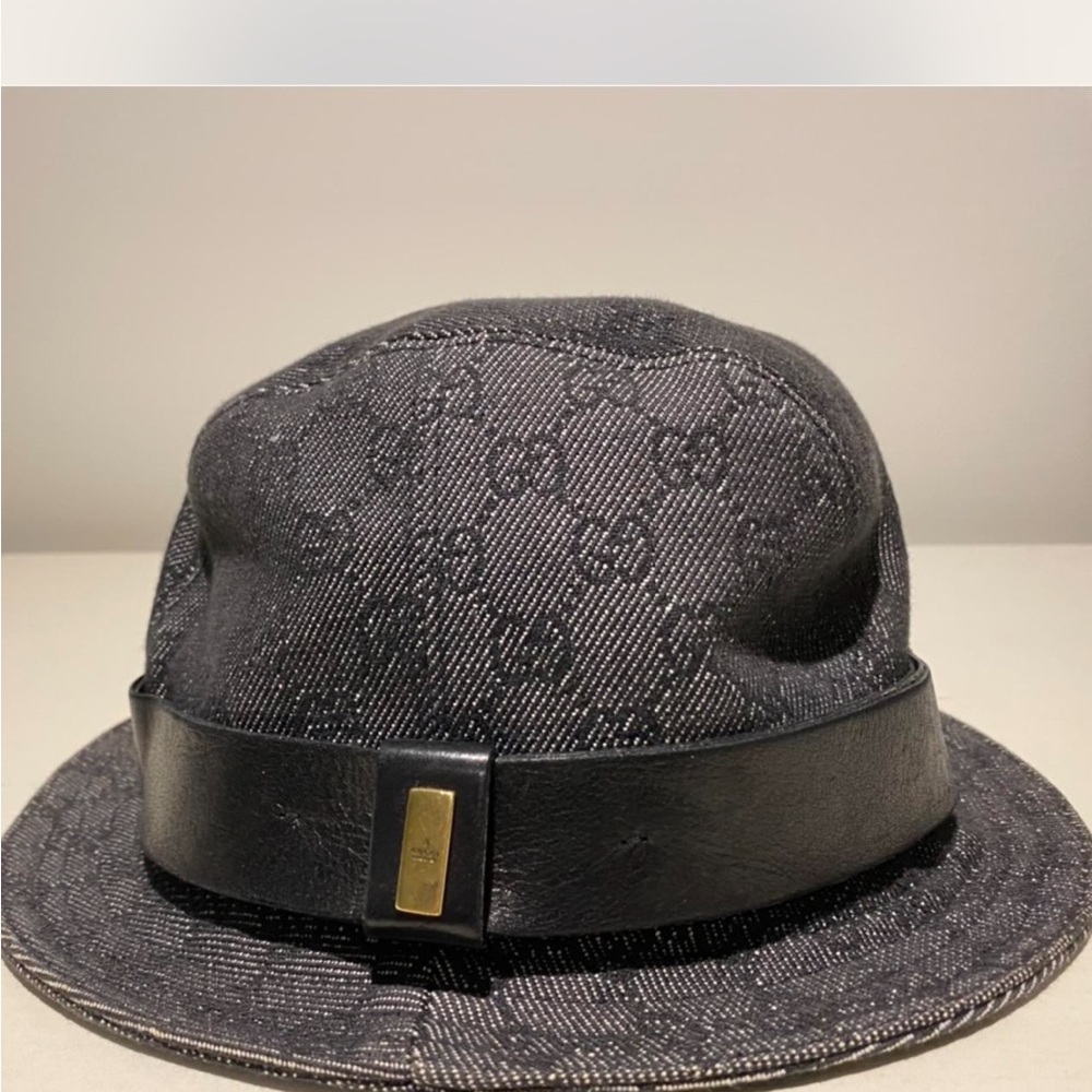 Gucci Black Patterned Fedora Hat